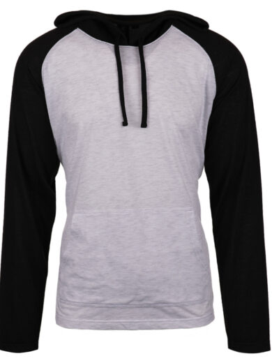 Adult Raglan Sleeve Striped Jersey Hooded T-Shirt