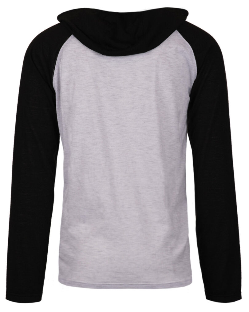 Adult Raglan Sleeve Striped Jersey Hooded T-Shirt - Image 2