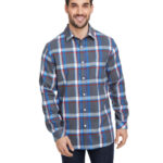 Woven Plaid Flannel With Biased Pocket