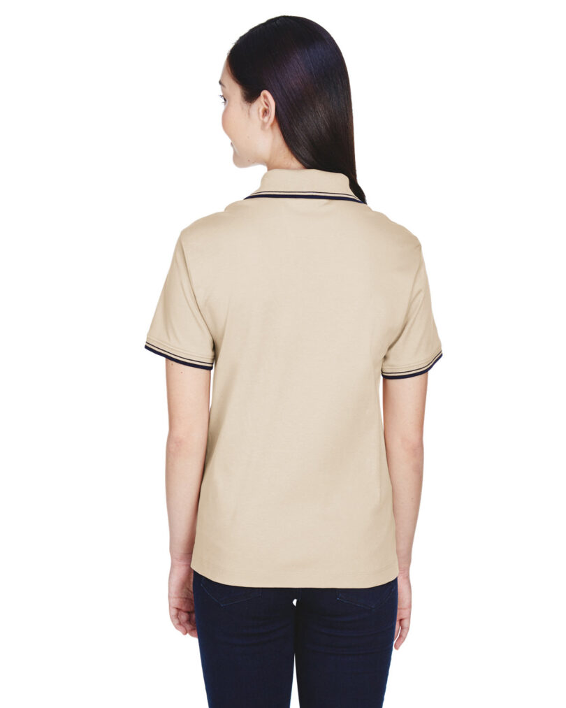 Ladies' Tipped Perfect Pima Interlock Polo - Image 2
