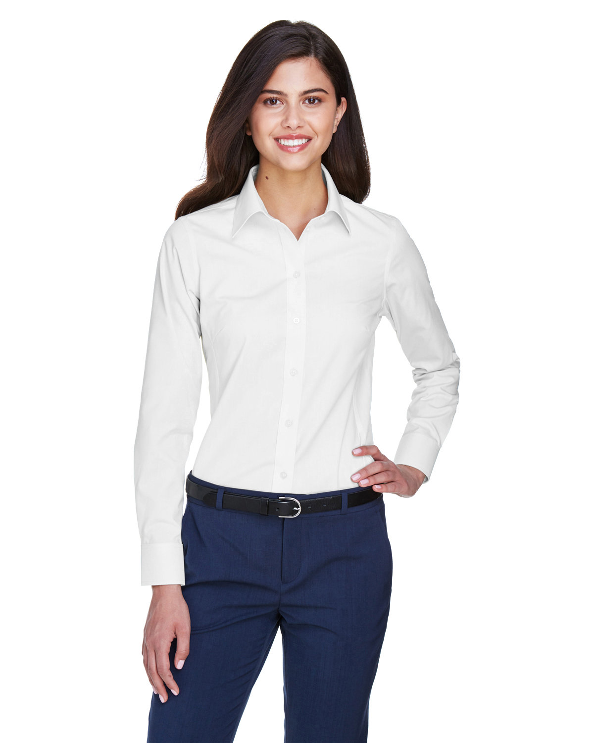 Ladies' Crown Collection Solid Oxford Woven Shirt