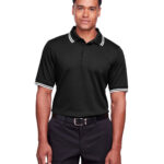 CrownLux Performance  Men's Plaited Tipped Polo
