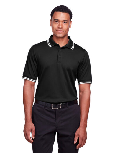 CrownLux Performance  Men's Plaited Tipped Polo