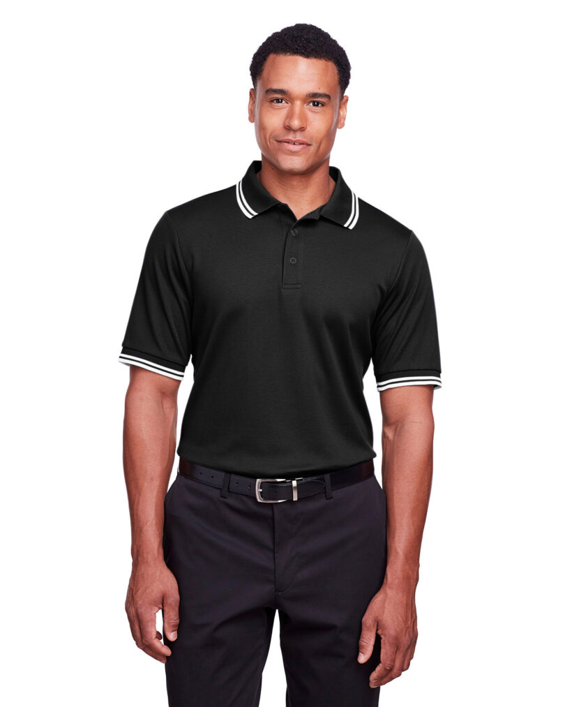 CrownLux Performance  Men's Plaited Tipped Polo