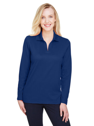 CrownLux Performance  Ladies' Plaited Long Sleeve Polo