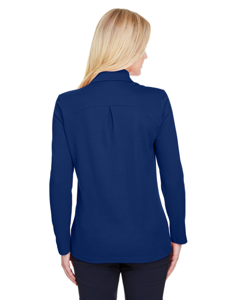 CrownLux Performance  Ladies' Plaited Long Sleeve Polo - Image 2