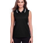 CrownLux Performance  Ladies' Plaited Tipped Sleeveless Polo