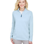 CrownLux Performance  Ladies' Clubhouse Micro-Stripe Quarter-Zip