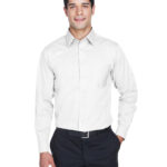 Men's Crown Collection  Solid Stretch Twill Woven Shirt