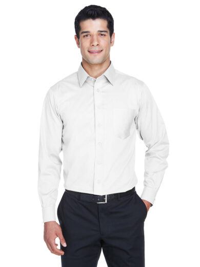 Men's Crown Collection  Tall Solid Stretch Twill Woven Shirt