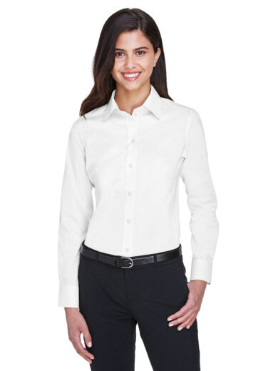 Ladies' Crown Collection  Solid Stretch Twill Woven Shirt