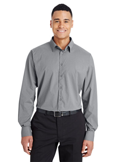 CrownLux Performance  Men's Tonal Mini Check Woven Shirt
