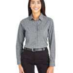 CrownLux Performance  Ladies' Tonal Mini Check Woven Shirt