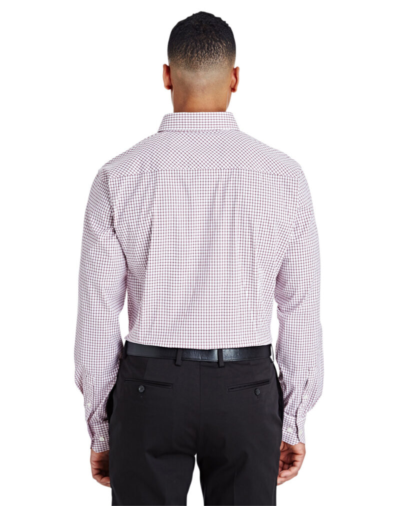 CrownLux Performance  Men's Micro Windowpane Woven Shirt - Image 2