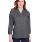 Ladies' Crown Collection  Stretch Broadcloth Three-Quarter Sleeve Blouse