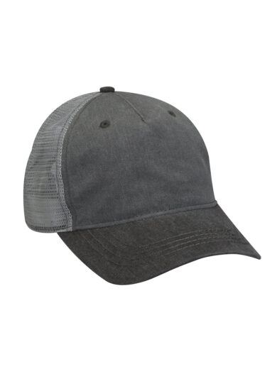 Pigment-Dyed Twill & Mesh Trucker Cap