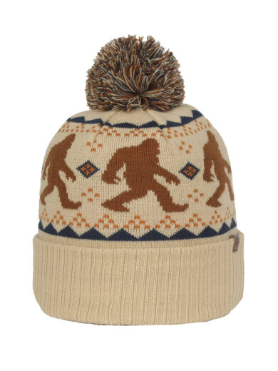 Knit Printed Watch Cap with Pom