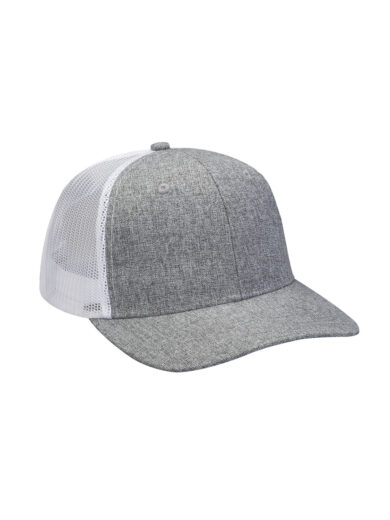 Heather Woven/Soft Mesh Trucker Style Cap
