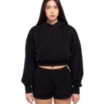 Ladies' Garment Dye Crop Hooded Sweatshirt