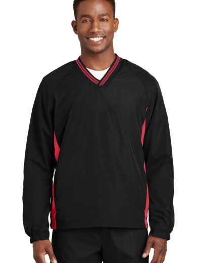 Sport-Tek ®  Tipped V-Neck Raglan Wind Shirt. JST62