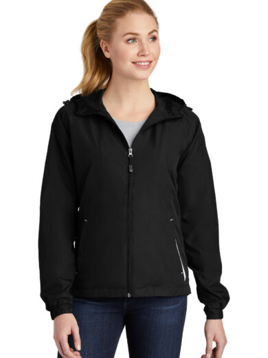 Sport-Tek ®  Women's Colorblock Hooded Raglan Jacket. LST76