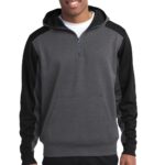 Sport-Tek ®   Tech Fleece Colorblock 1/4-Zip Hooded Sweatshirt. ST249