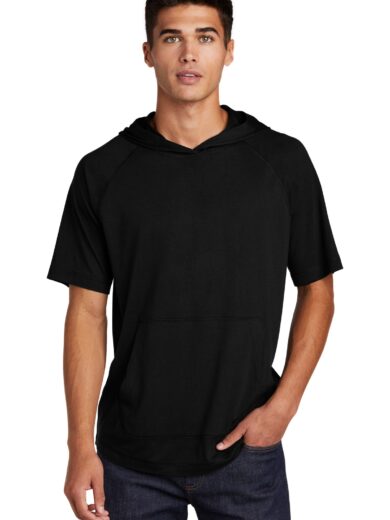 Sport-Tek  ®  PosiCharge  ®  Tri-Blend Wicking Short Sleeve Hoodie. ST404