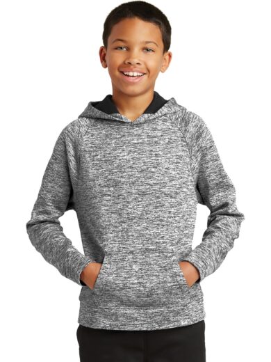 Sport-Tek ®  Youth PosiCharge ®  Electric Heather Fleece Hooded Pullover. YST225