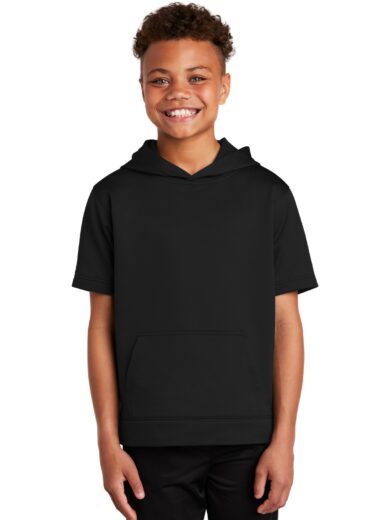 Sport-Tek  ®  Youth Sport-Wick  ®  Fleece Short Sleeve Hooded Pullover. YST251